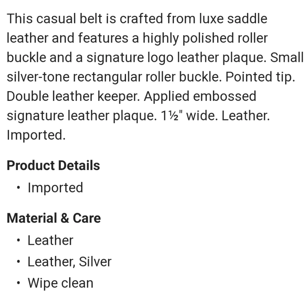 NWT Men's Ralph Lauren Polo Leather Roller-Buckle Belt - Picture 7 of 8